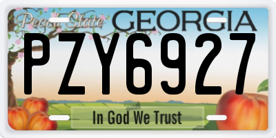 GA license plate PZY6927