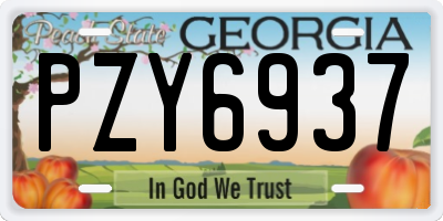 GA license plate PZY6937
