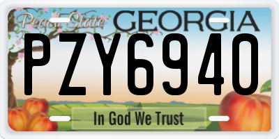 GA license plate PZY6940