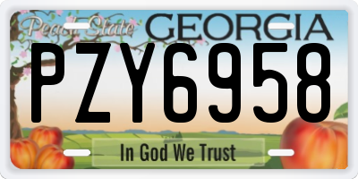 GA license plate PZY6958
