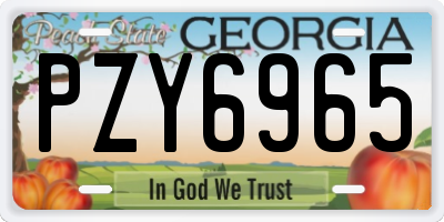 GA license plate PZY6965