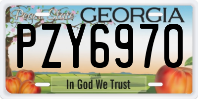 GA license plate PZY6970