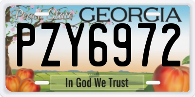 GA license plate PZY6972