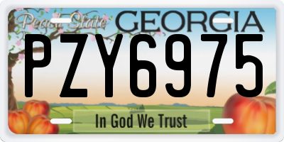 GA license plate PZY6975