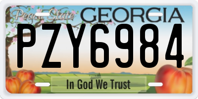 GA license plate PZY6984