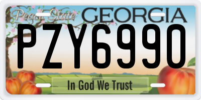 GA license plate PZY6990