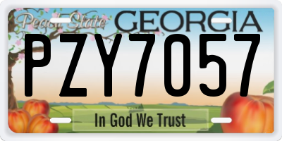 GA license plate PZY7057