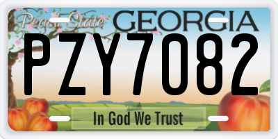 GA license plate PZY7082