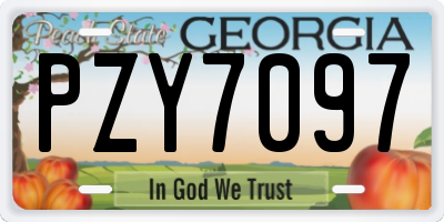 GA license plate PZY7097