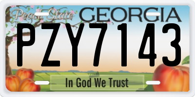 GA license plate PZY7143