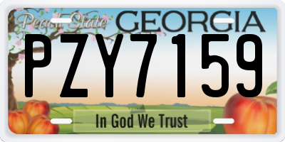 GA license plate PZY7159