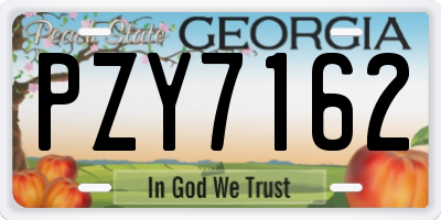 GA license plate PZY7162
