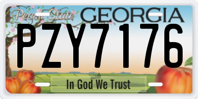 GA license plate PZY7176