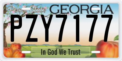 GA license plate PZY7177