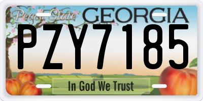 GA license plate PZY7185