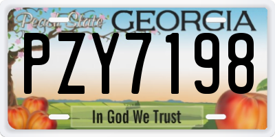GA license plate PZY7198
