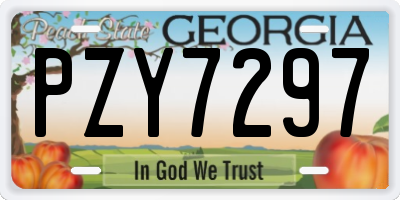 GA license plate PZY7297