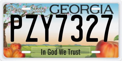 GA license plate PZY7327
