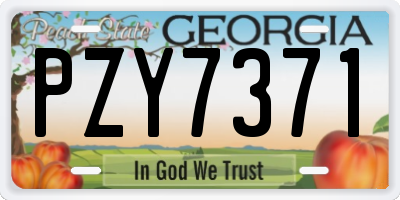 GA license plate PZY7371