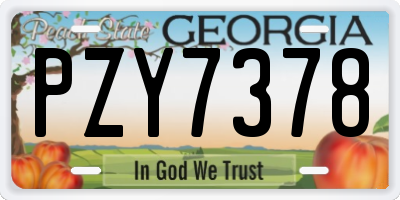GA license plate PZY7378
