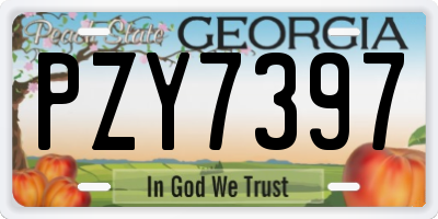GA license plate PZY7397