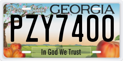 GA license plate PZY7400