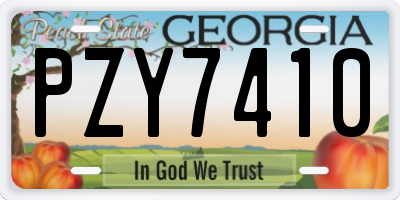 GA license plate PZY7410