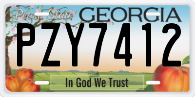 GA license plate PZY7412