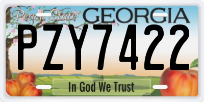 GA license plate PZY7422