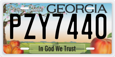 GA license plate PZY7440
