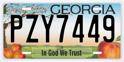 GA license plate PZY7449