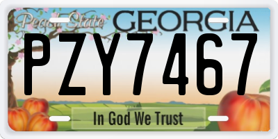 GA license plate PZY7467