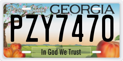 GA license plate PZY7470