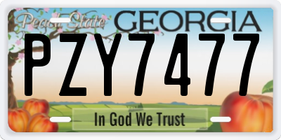 GA license plate PZY7477