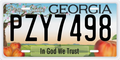 GA license plate PZY7498