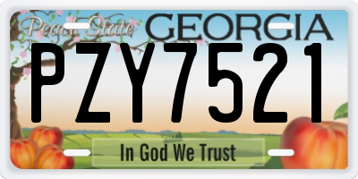 GA license plate PZY7521
