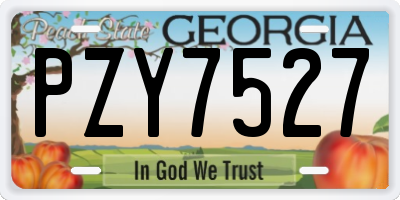 GA license plate PZY7527