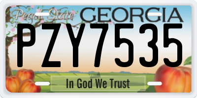 GA license plate PZY7535