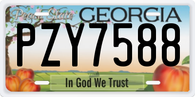 GA license plate PZY7588