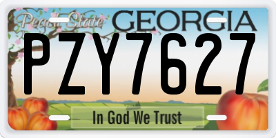 GA license plate PZY7627