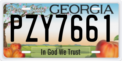 GA license plate PZY7661
