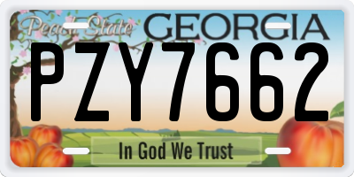 GA license plate PZY7662