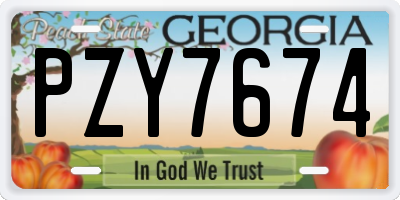 GA license plate PZY7674