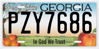 GA license plate PZY7686
