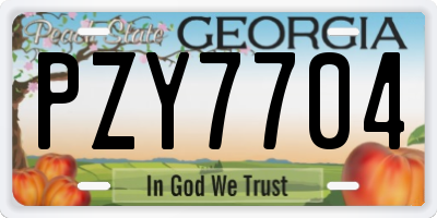 GA license plate PZY7704