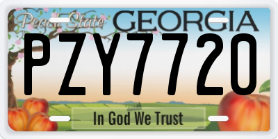 GA license plate PZY7720