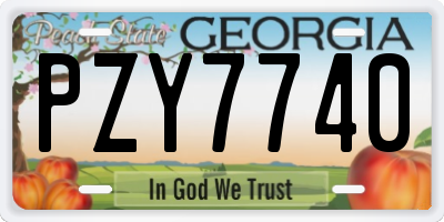 GA license plate PZY7740