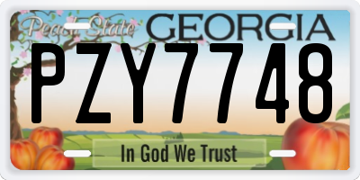 GA license plate PZY7748