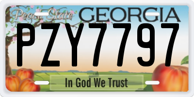 GA license plate PZY7797
