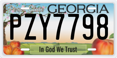 GA license plate PZY7798